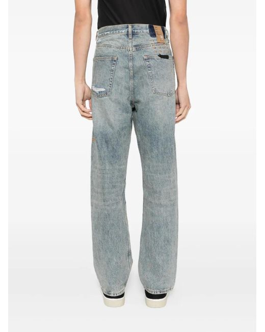 Ksubi Blue Distressed-Detail Jeans for men