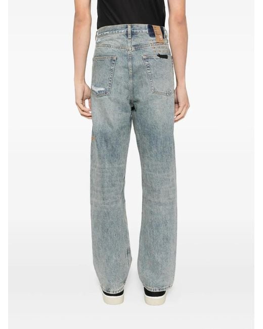 Ksubi Blue Distressed-Detail Jeans for men