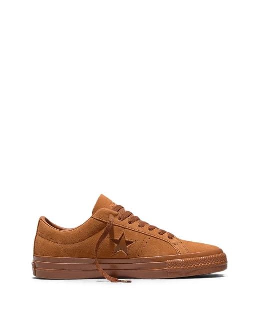 Converse Brown Cons One Star Pro Mono Suede Sneakers for men