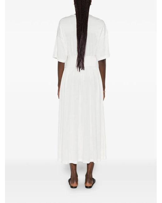 Totême White Cotton Silk Tee Dress