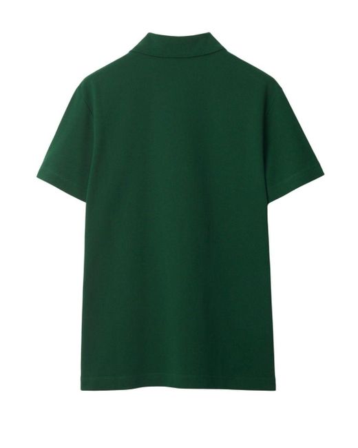 Polo con logo bordado Burberry de hombre de color Green