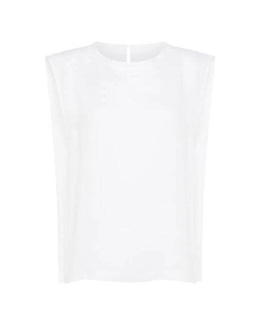 Momoní White Sofia Asymmetric-Detail Top