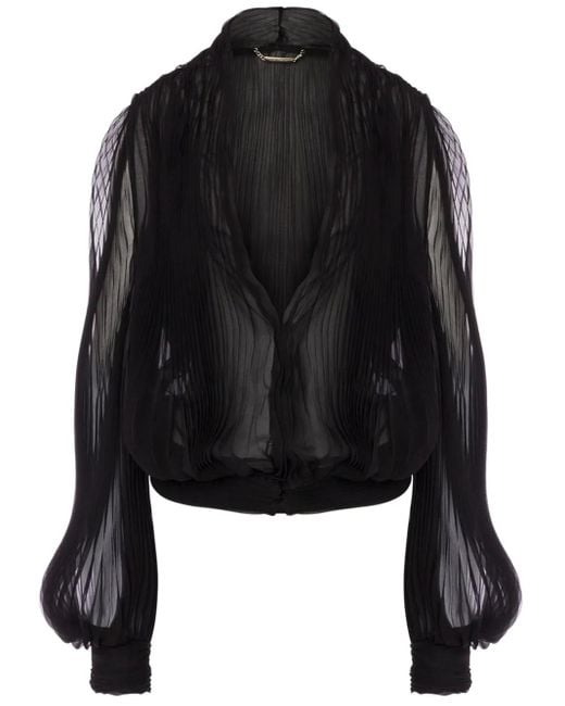 Alberta Ferretti Black Silk Blouse