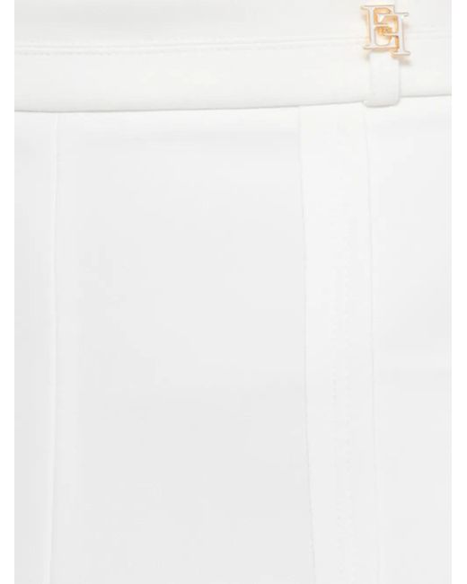 Elisabetta Franchi White Crêpe Mini Shorts