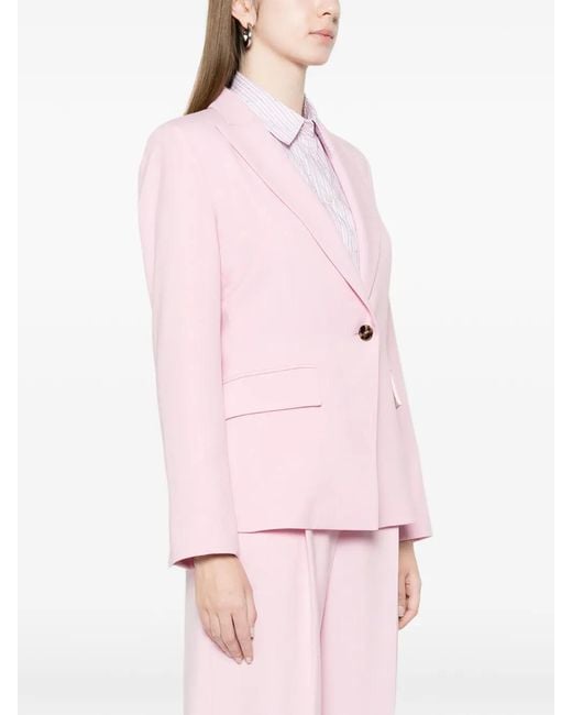 Marella Pink Pocket Single-Breasted Blazer