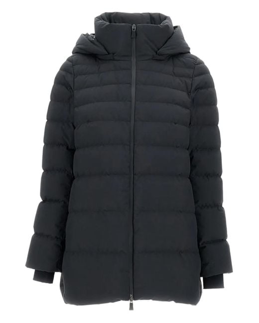 Herno Black Detachable-Hood Padded Coat