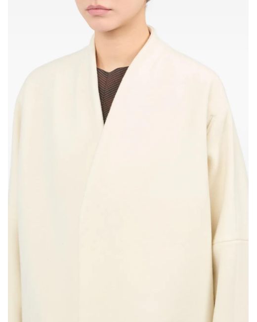 MM6 by Maison Margiela White Asymmetric Zip-Front Coat