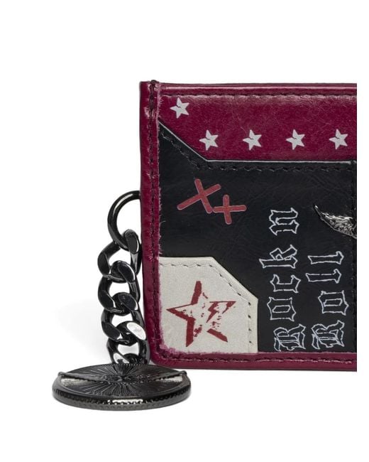 Zadig & Voltaire Purple Sunny Pass Punk Cardholder
