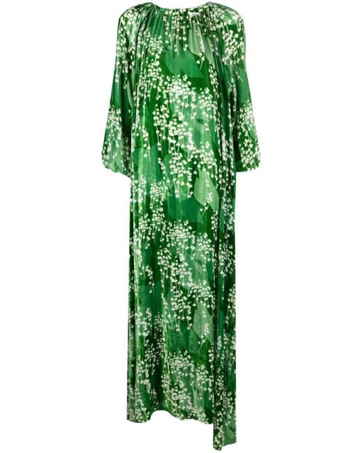 BERNADETTE Green Georgina Kleid mit Blumen-Print