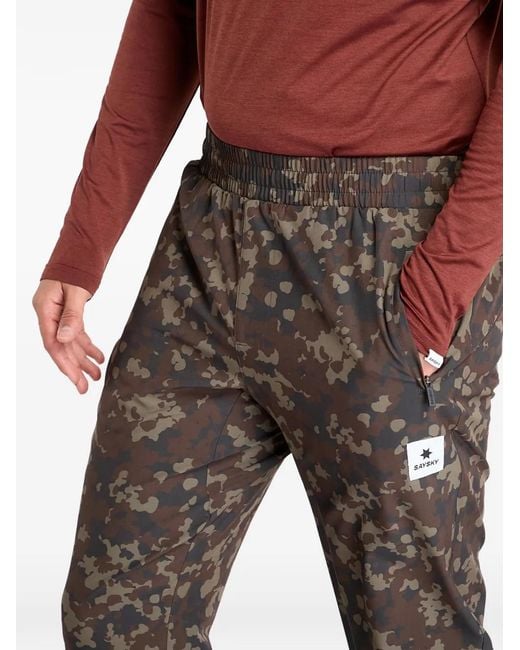 Saysky Brown Blaze Camo Track Pants for men