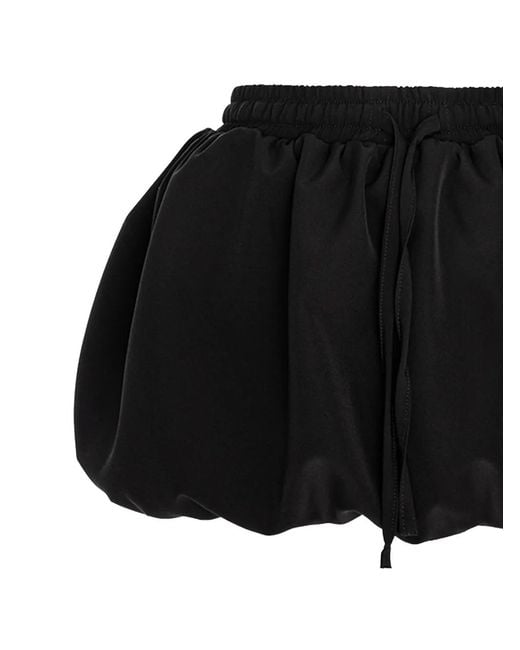Hamza Black Balloon High-Waisted Mini Skirt