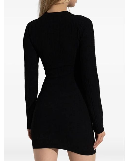 Balmain Geribbelde Jurk in het Black