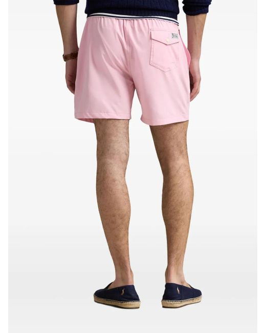 メンズ Polo Ralph Lauren Traveler Classic トランクス水着 14.6cm Pink