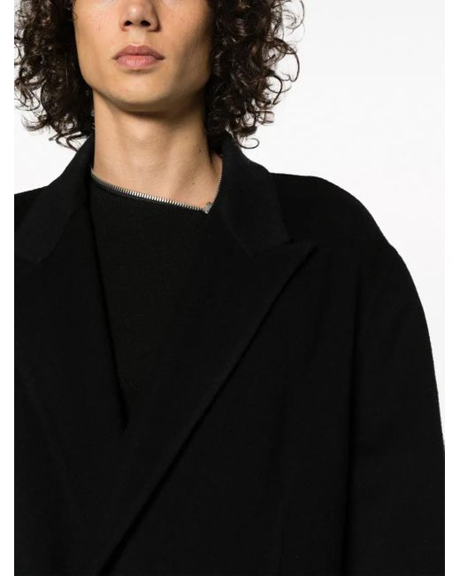 Givenchy Black Single-Breasted Virgin-Wool Coat for men