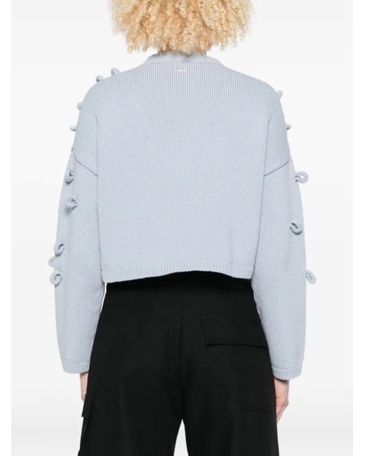 J.W. Anderson Blue Pullover Mit Strukturiertem Pompon