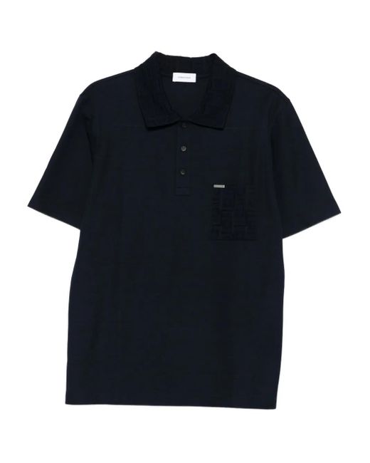 Ferragamo Black Logo-Plaque Polo Shirt for men