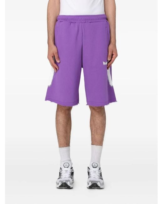 メンズ DISCLAIMER Frayed Shorts Purple