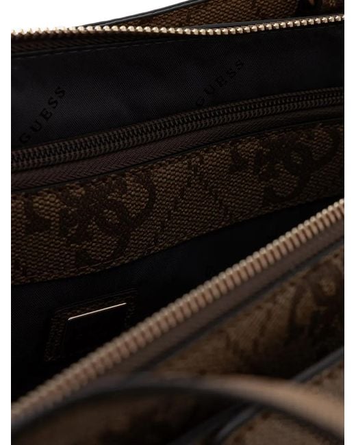 Guess Brown Jaine Logo-Monogram Horsebit Tote Bag