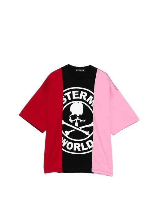 MASTERMIND WORLD Red T-Shirt À Design Colour Block for men