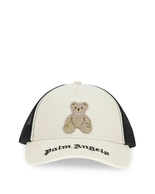 Palm Angels Natural Bear-Appliqué Trucker Cap for men