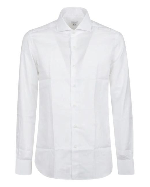 Orian White Point-Collar Cotton Shirt for men