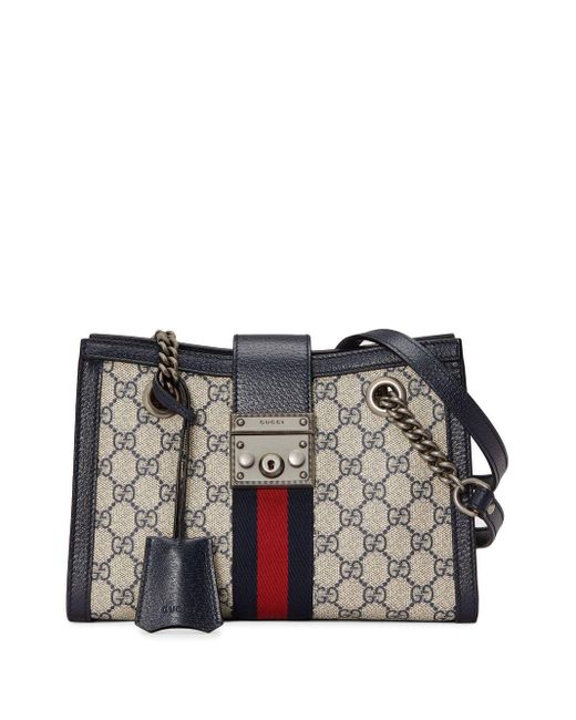 Gucci Canvas Padlock Small GG Shoulder Bag in Blue Lyst