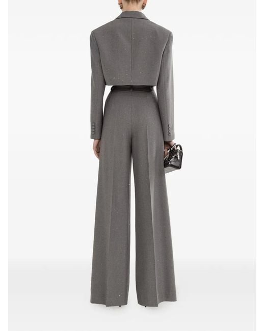 Nissa Gray Sequined Cropped Blazer