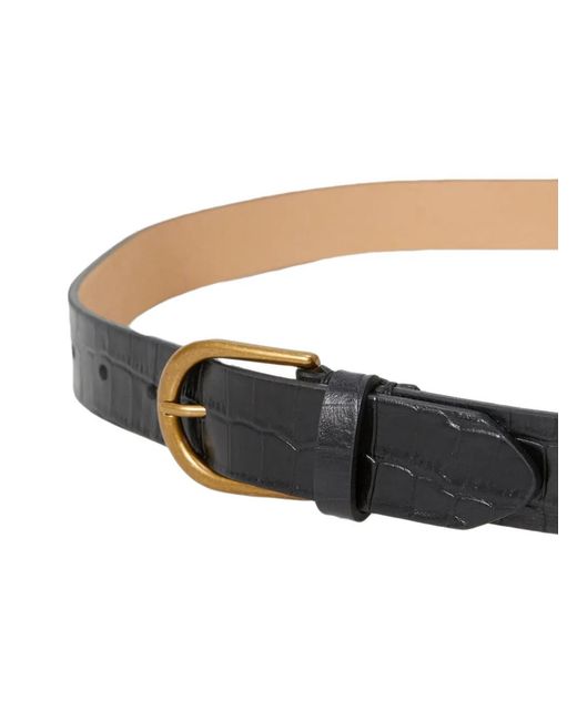 SELECTED Black Leather Belt for men