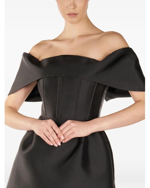 ARAFTU Black Off-Shoulder Mini Dress