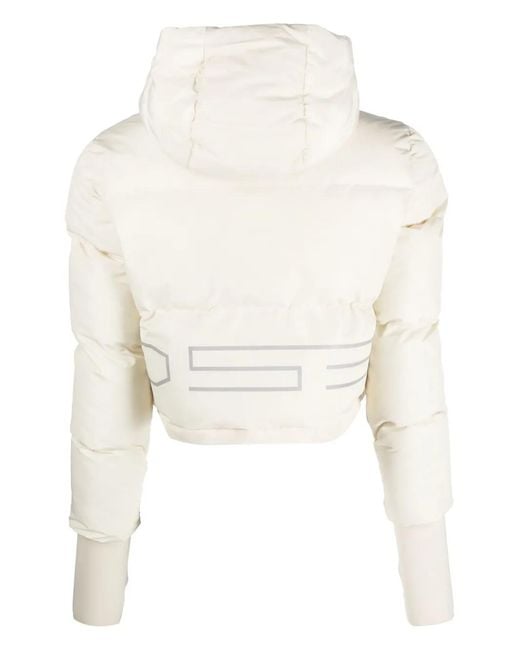 Gcds Natural Logo-Print Padded Bomber Jacket