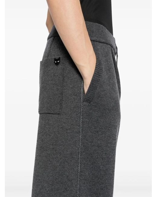 ZZERO BY SONGZIO Gray Panther Wide-Leg Knitted Trousers for men