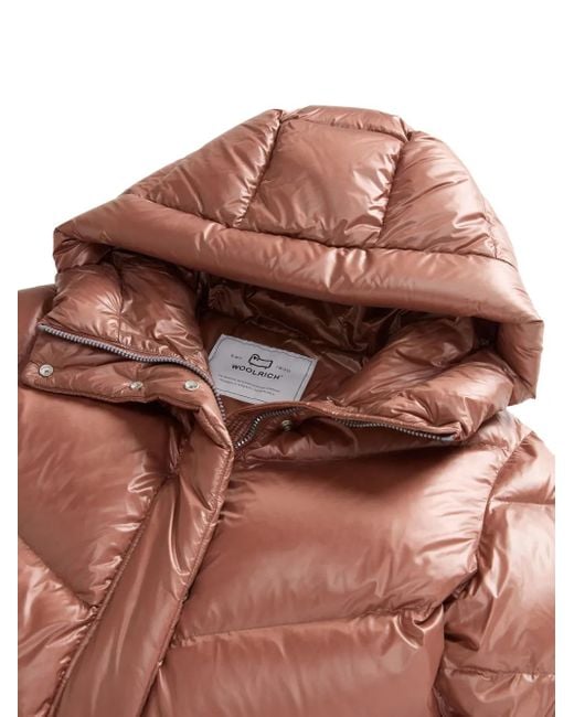 Woolrich Red Chevron Quilted Water-Repellent Puffer Jacket
