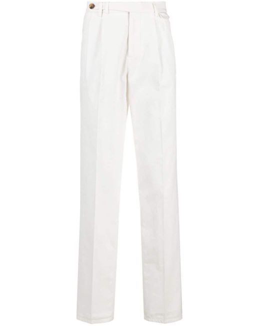 Brunello Cucinelli White Leisure Fit Trousers for men