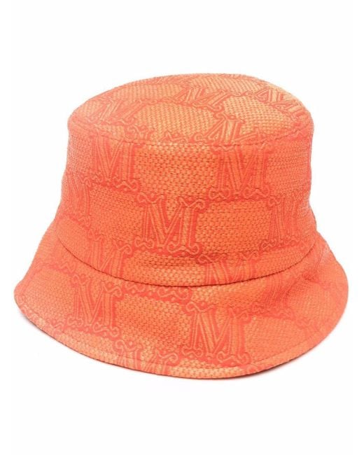 Cappello bucket con logo jacquard di Max Mara in Orange