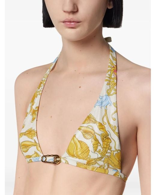 Versace Underwater Barocco ビキニトップ Yellow