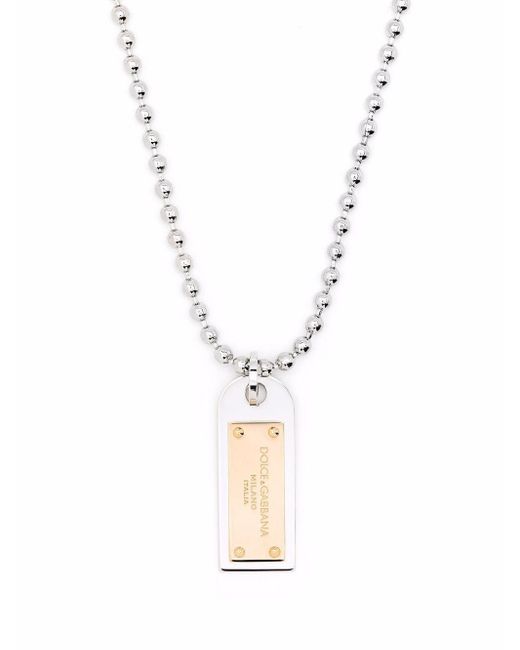 Dolce & Gabbana Two-tone Military Dog Tag Necklace in Silver (Metallic) for  Men - Lyst