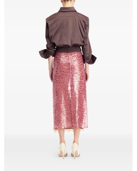 16Arlington White Dia Sequinned Midi Skirt