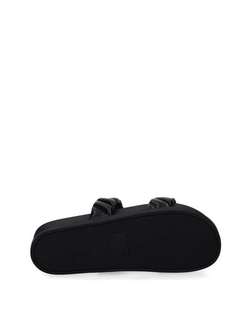 ARMANI EXCHANGE Black Quilted Double-Strap Slides