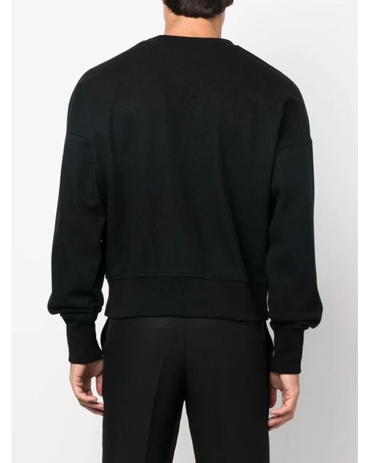 McQueen Black Logo-Patch Wool Sweatshirt for men