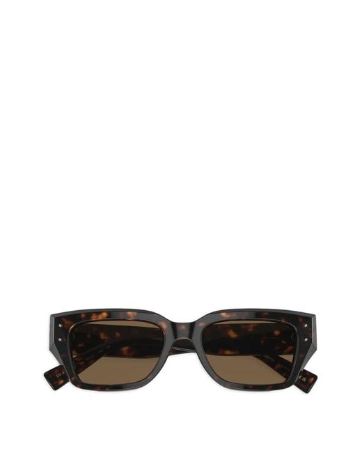 Dolce & Gabbana Gray Square Studed Sunglasses