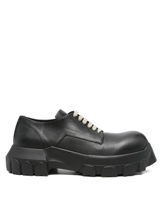 Rick Owens Black Bozo Tractor Derby Shoes for men