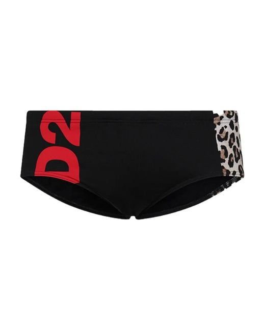 DSquared² Black Logo Swim Trunk for men