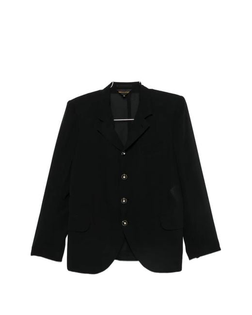 Comme des Garçons Black Single-Breasted Notched-Lapels Jacket