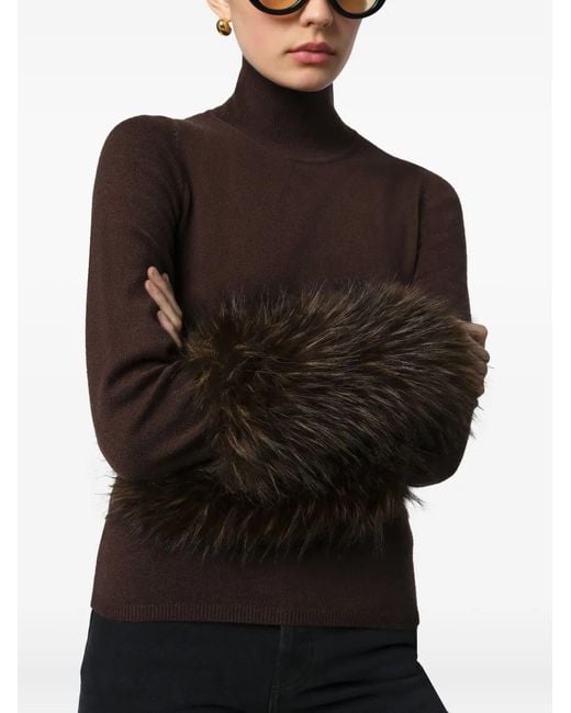 Apparis Brown Aspen High-Neck Jumper