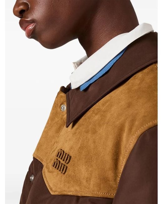 Doudoune À Logo Miu Miu en coloris Brown