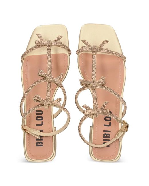 Bibi Lou Metallic Poline Bow-Detail Sandals