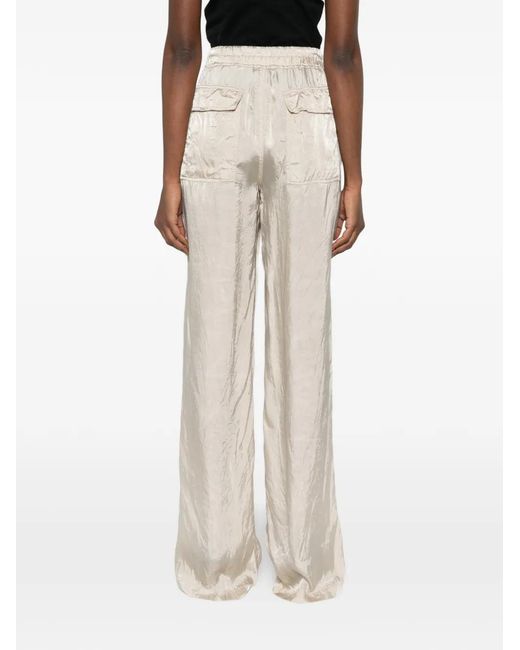 Rick Owens White Drawstring Wide Leg Trousers