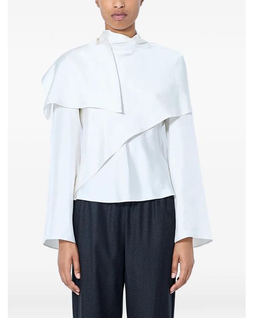 Rohe White Long-Sleeve Layered Blouse