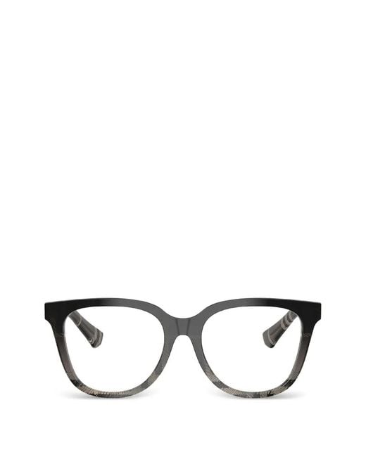 Burberry Black Check-Pattern Square-Frame Glasses