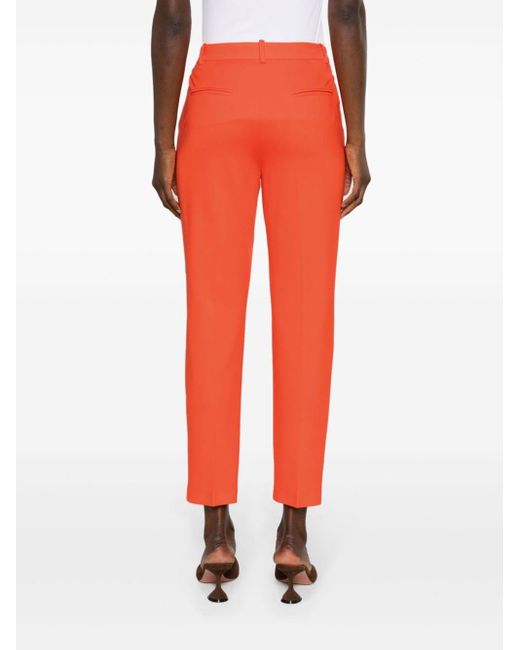 Pinko Red Mid-rise Cropped Trousers